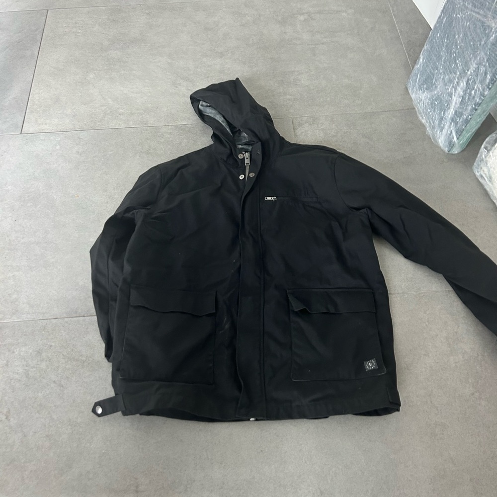 Linksoul Black Hooded Raincoat for Men